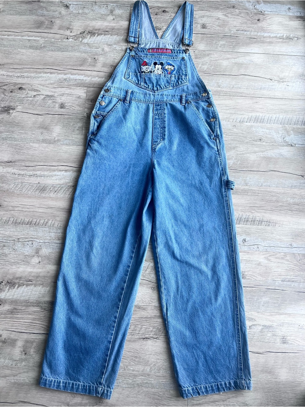 Vintage 90s Mickey Mouse Jerry Leigh Denim Overalls Rare Unlimited
